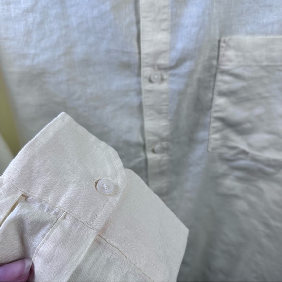 Goodfellow Men’s Yellow Linen Blend Casual Button Down Long Sleeve Shirt XXL - Picture 4 of 8